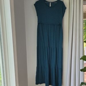 Latched Mama Teal Maxi Nursing Dress